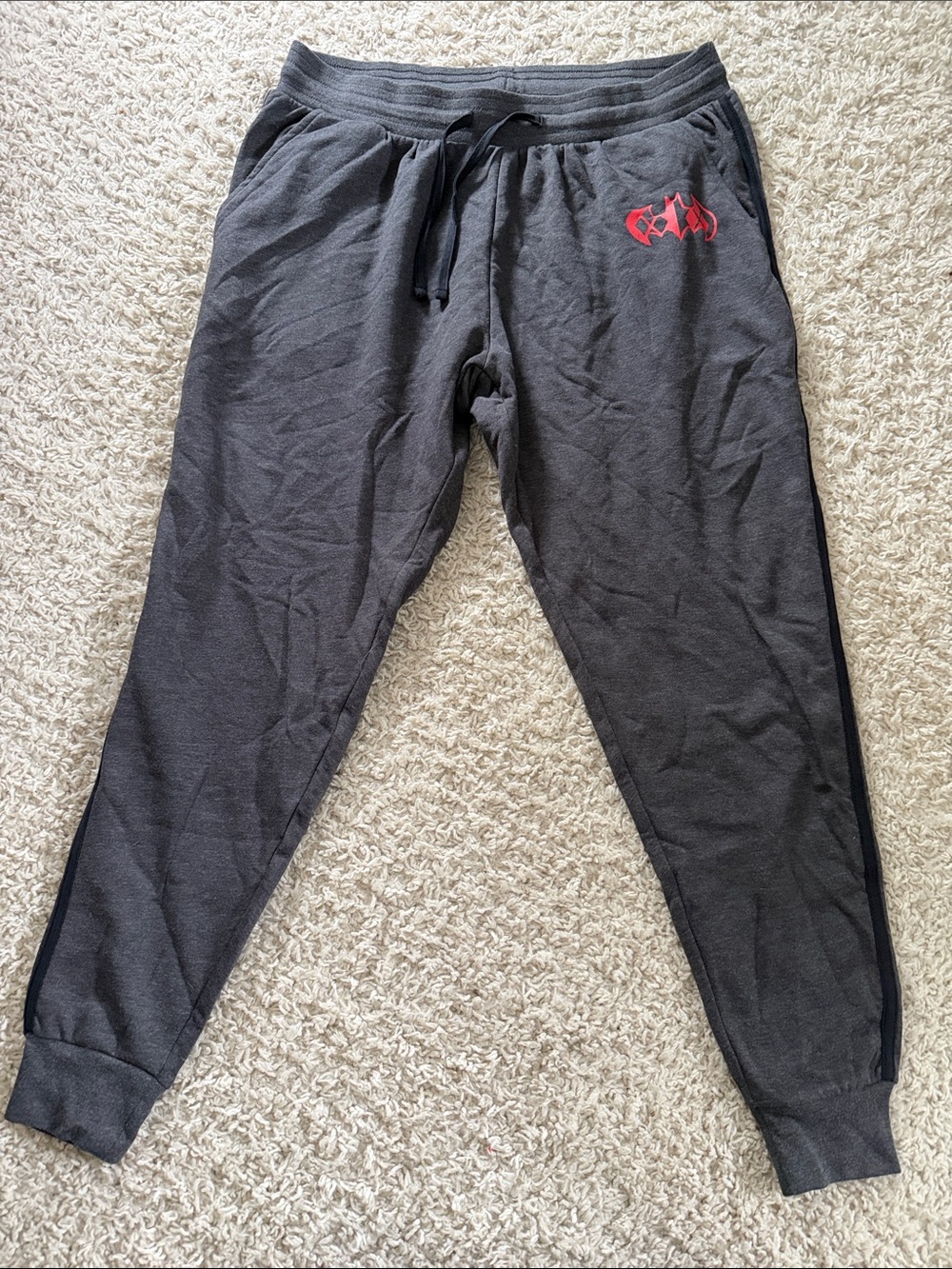 Women's Black Jogger Pants with Red Accent